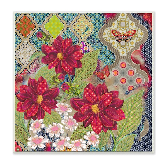 Stupell Industries Abstract Floral Butterfly Wooden Wall Plaque